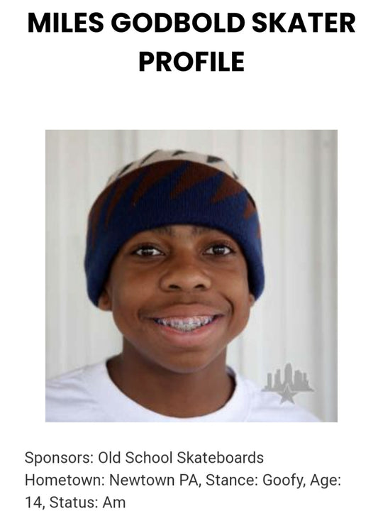 Welcome new Old School Am Rider Miles Godbold