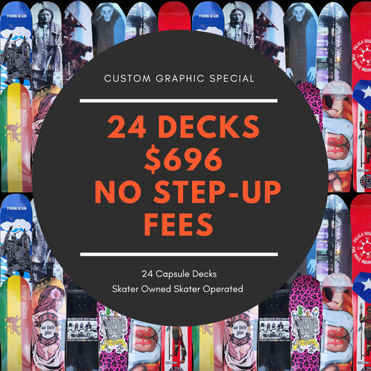 24 Pack of Custom Graphic Skateboard Decks by Old School